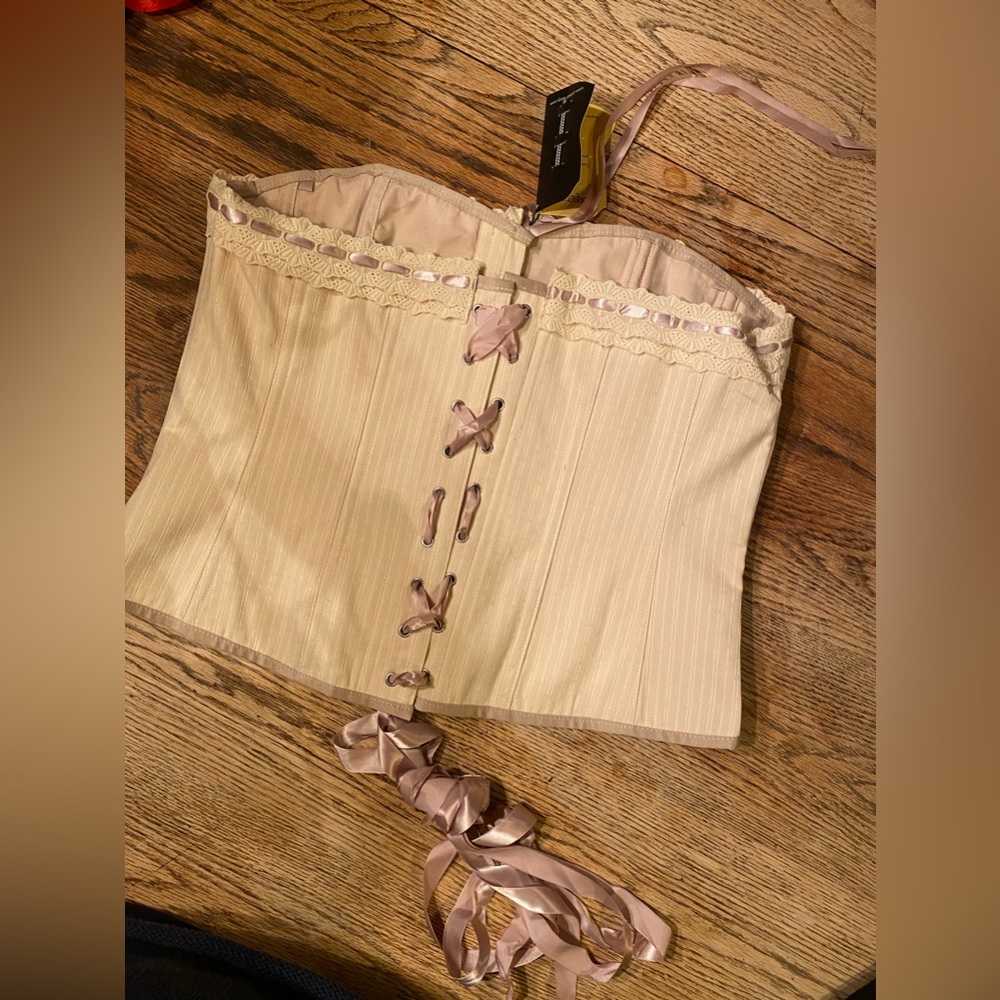NWT CORSET STORY CSFT038 VICTORIAN VINTAGE STRAIGHT LINED OVERBUST UK 24 - Picture 4 of 10